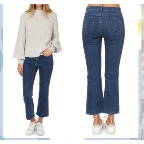 Revolve Rag & Bone Hana High Waist Crop Bootcut Jeans In Clean El sz 26 - Picture 1 of 11